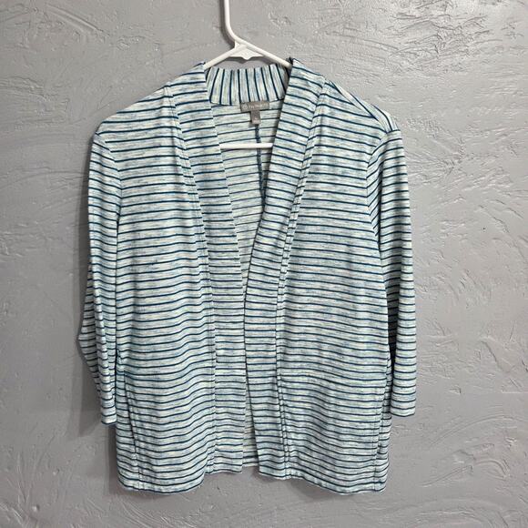 T by TALBOTS Striped Cardigan Open Sweatshirt Woman's Size S - Picture 3 of 7